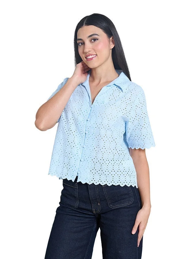 اشاراي Women's Short Sleeve Button Down Shirt Top  Comfortable Material, Breathable Daily Wear, Casual Fashion Outfit, Special Occasion Outfit, Trendy & Chic Apparel