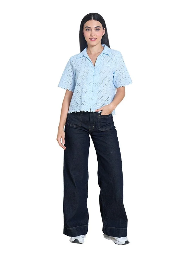 Asharae  Women's Short Sleeve Button Down Shirt Top  Comfortable Material, Breathable Daily Wear, Casual Fashion Outfit, Special Occasion Outfit, Trendy & Chic Apparel for Women | Best Price UAE