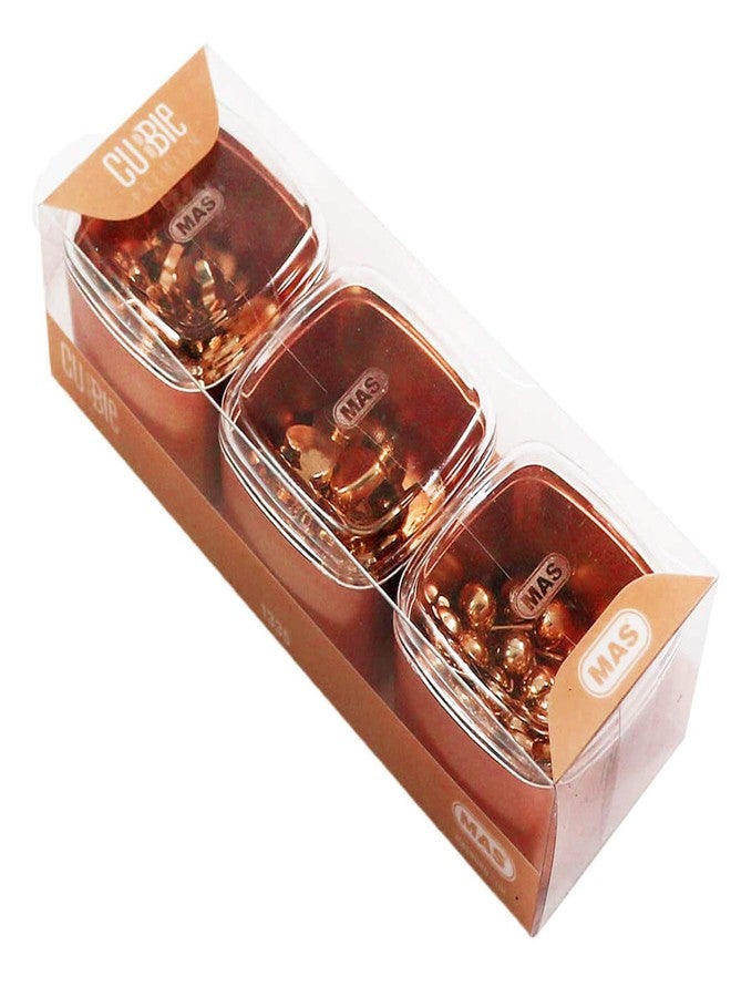 Mas Cubbie Push Drawing Cockboard Bulletin Board Pins Map Tacks in Star, Heart, Sphere Shape - Metallic Rose Gold Colour for Office College School Home with Storage Box - 65 Pins - Image 2