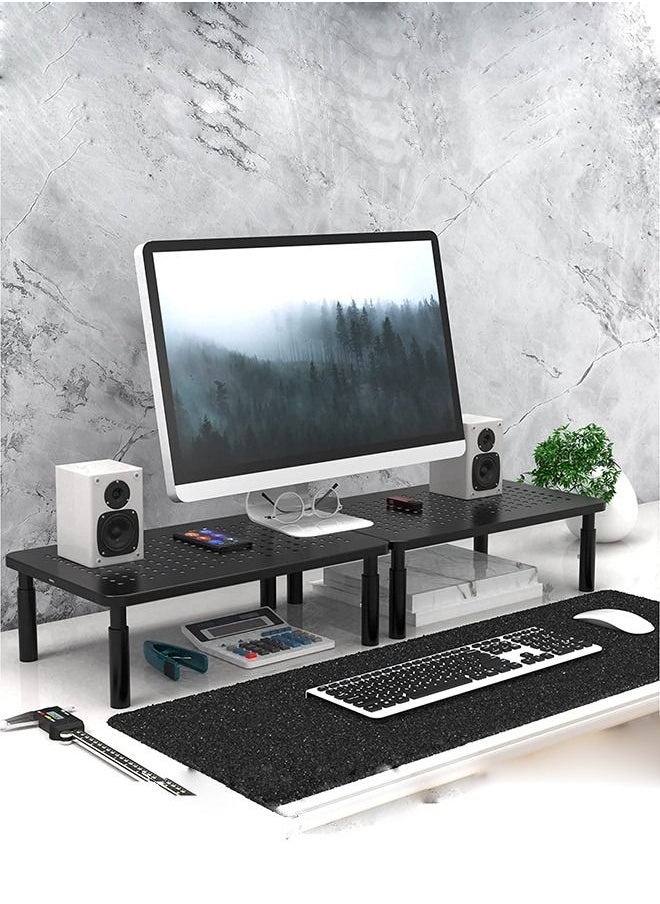 Arabest - Monitor Stand Riser for Computer, Laptop, Notebook and All Flat Screen Display with Metal Platform and 3 Height Adjustable Underneath Storage( Black) - Image 1