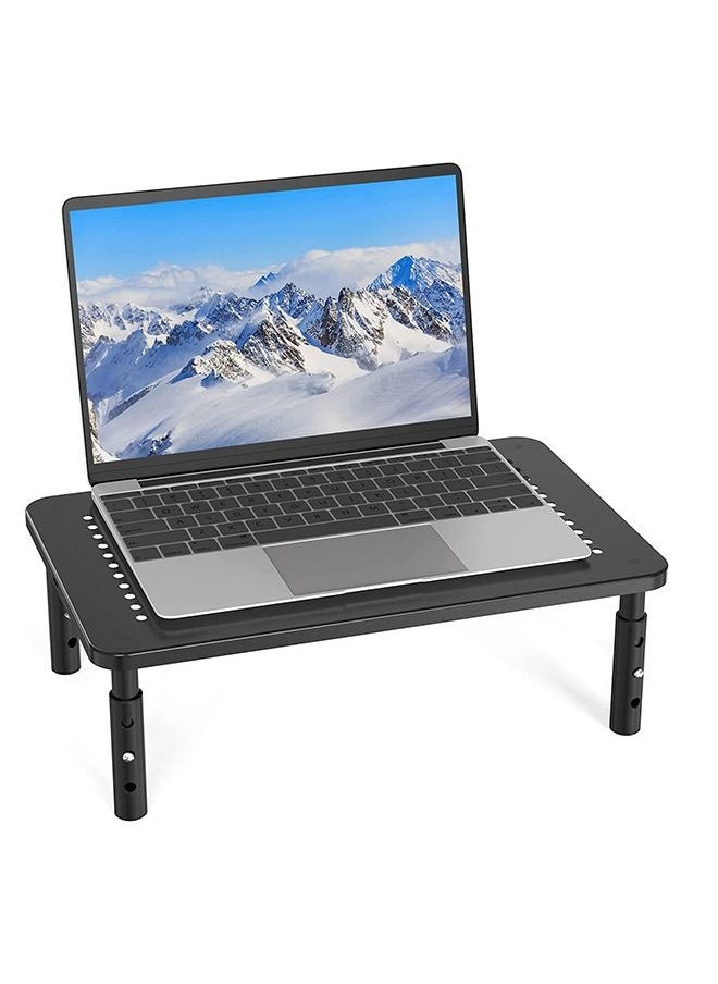 Arabest - Monitor Stand Riser for Computer, Laptop, Notebook and All Flat Screen Display with Metal Platform and 3 Height Adjustable Underneath Storage( Black) - Image 1