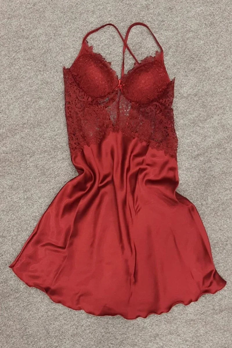 Duchesse 7625 Dowry Lace Satin Set of 6 - Claret Red