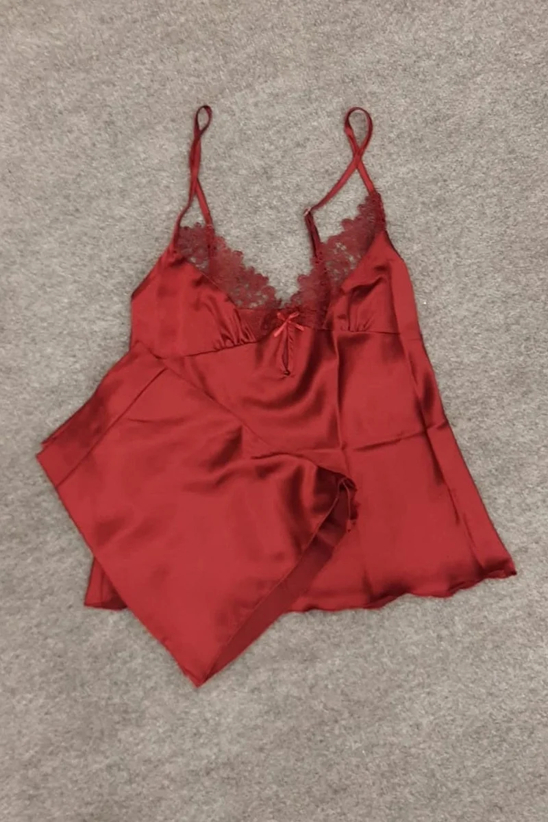 Duchesse 7625 Dowry Lace Satin Set of 6 - Claret Red