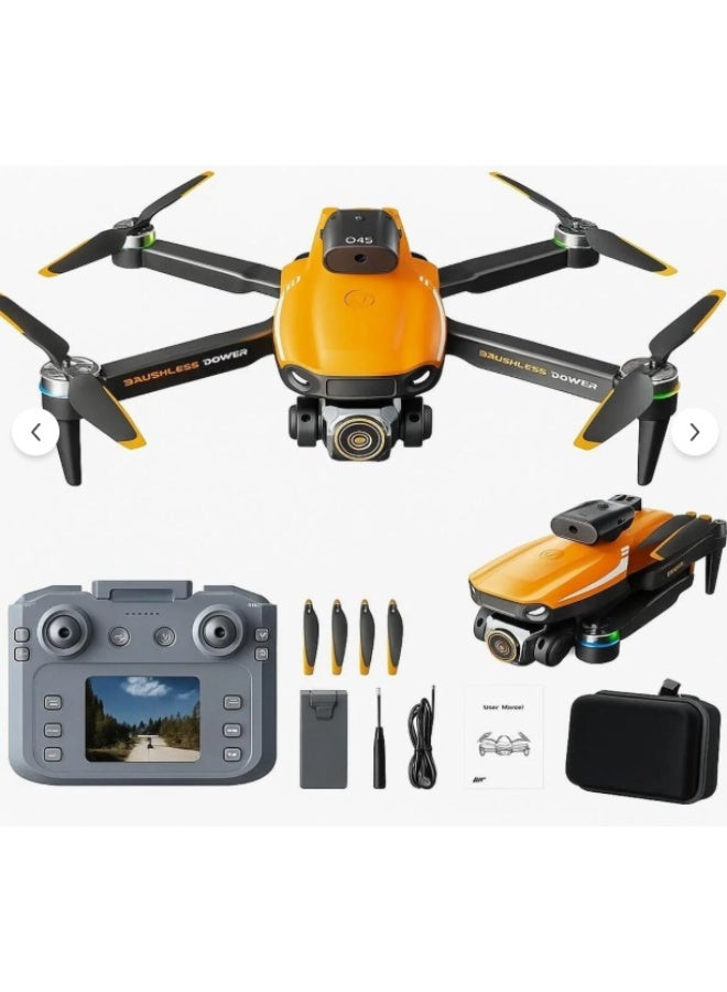 ريبنيو طائرة بدون طيار S9 بمحرك بدون فرش، كاميرا مزدوجة، طائرة بدون طيار بمحرك بدون فرش مع شاشة وجهاز تحكم عن بعد، برتقالية اللون، طائرة بدون طيار تعمل بالتحكم عن بعد. - Image 3