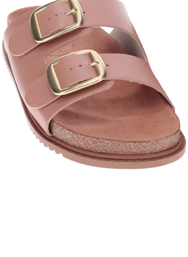 Beira Rio Solid Slip-On Wedge Heel Sandals - Image 4