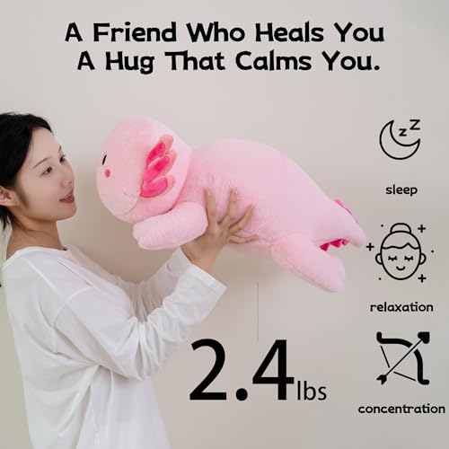 Gudisi 24 Pounds Weighted Axolotl Stuffed Animals 157Inch Pink Weighted Axolotl PlushHuggable Companion for Kids Adults Gift for Thanksgiving Christmas and Birthday - Image 5