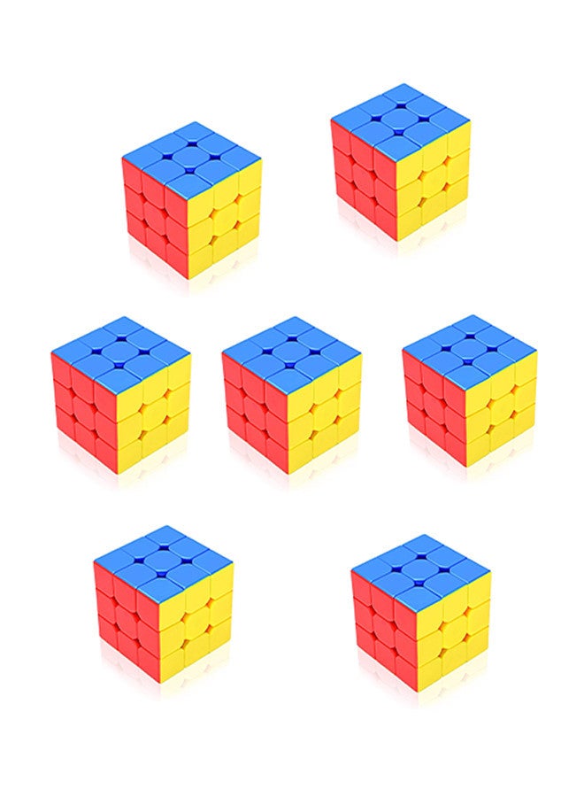 Toyland Pack of 7 Fast 3x3x3 Sticker less Magic Cube