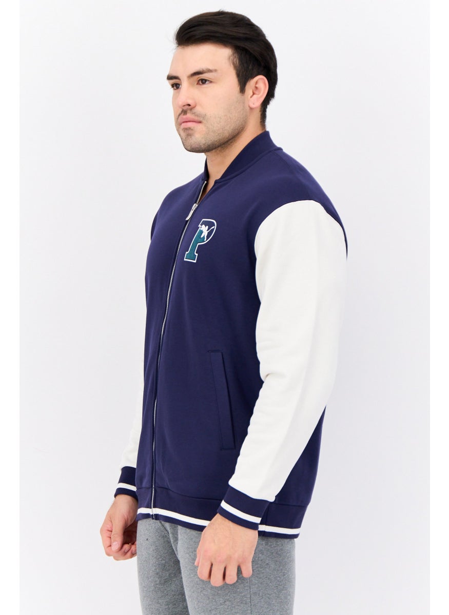 PUMA Men Sportswear Fit Long Sleeve Training Jacket, Navy/White  - Image 4