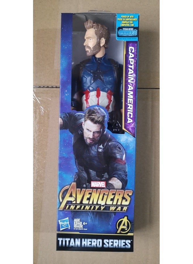 12 Inch Captain America Wolverine Iron Man Thor Spiderman Patriot Black Panther Doll Ornaments-Color:12inch E1421 Us Team - Image 1