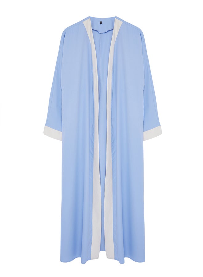 Lilac Color Blocked Long Woven Dressless One Piece Abaya TCTSS24KF00009