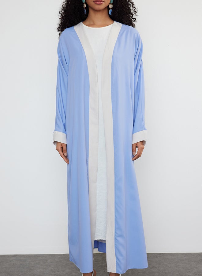 Lilac Color Blocked Long Woven Dressless One Piece Abaya TCTSS24KF00009