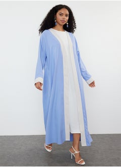 trendyol Lilac Color Blocked Long Woven Dressless One Piece Cap & Abaya & Abaya TCTSS24KF00009  - Image 5