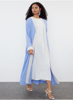 trendyol Lilac Color Blocked Long Woven Dressless One Piece Cap & Abaya & Abaya TCTSS24KF00009  - Image 1
