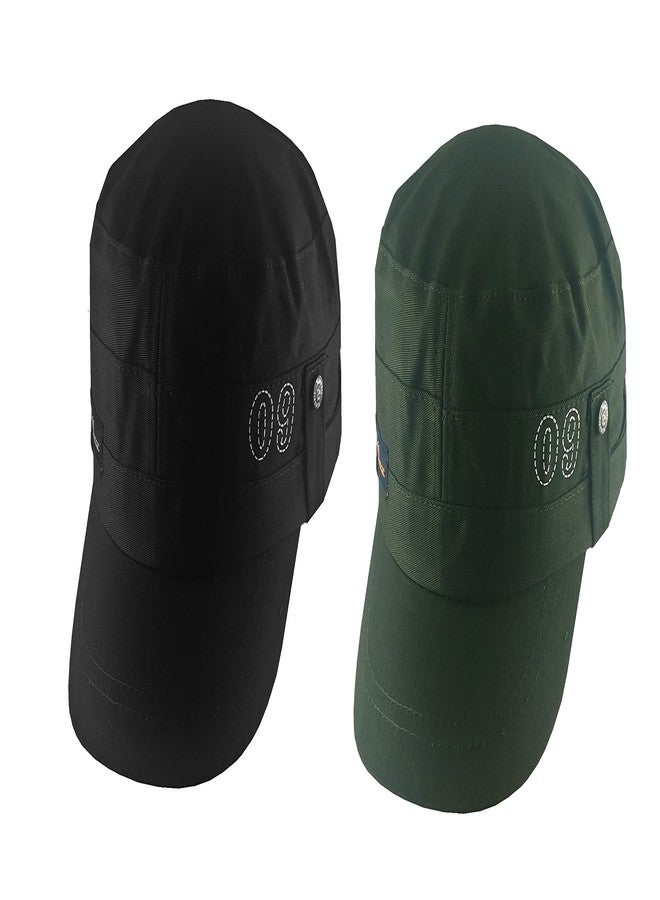ATABZ Combo Hats Branded Black and Green and Plain hat Flat Short Sports 2 Cap - Image 2