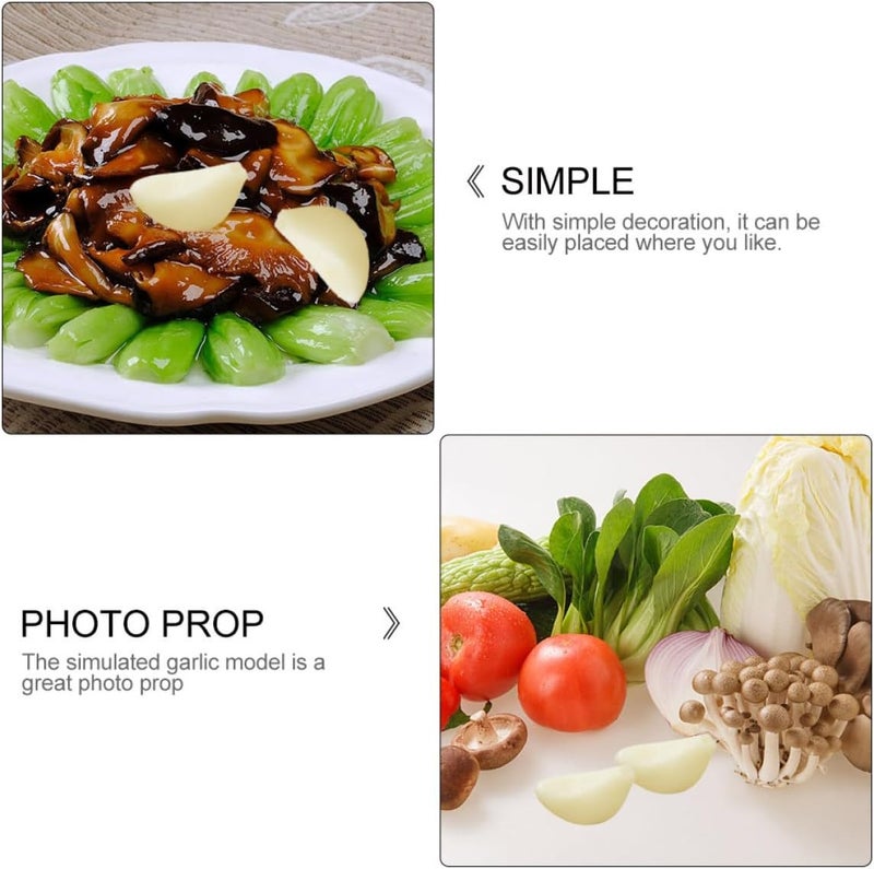 Ciieeo 10pcs Artificial Garlic Cloves Simulation Garlic Models Fake Vegetable Kitchen Decor Photo Props for Home and Restaurant Decoration - Image 3