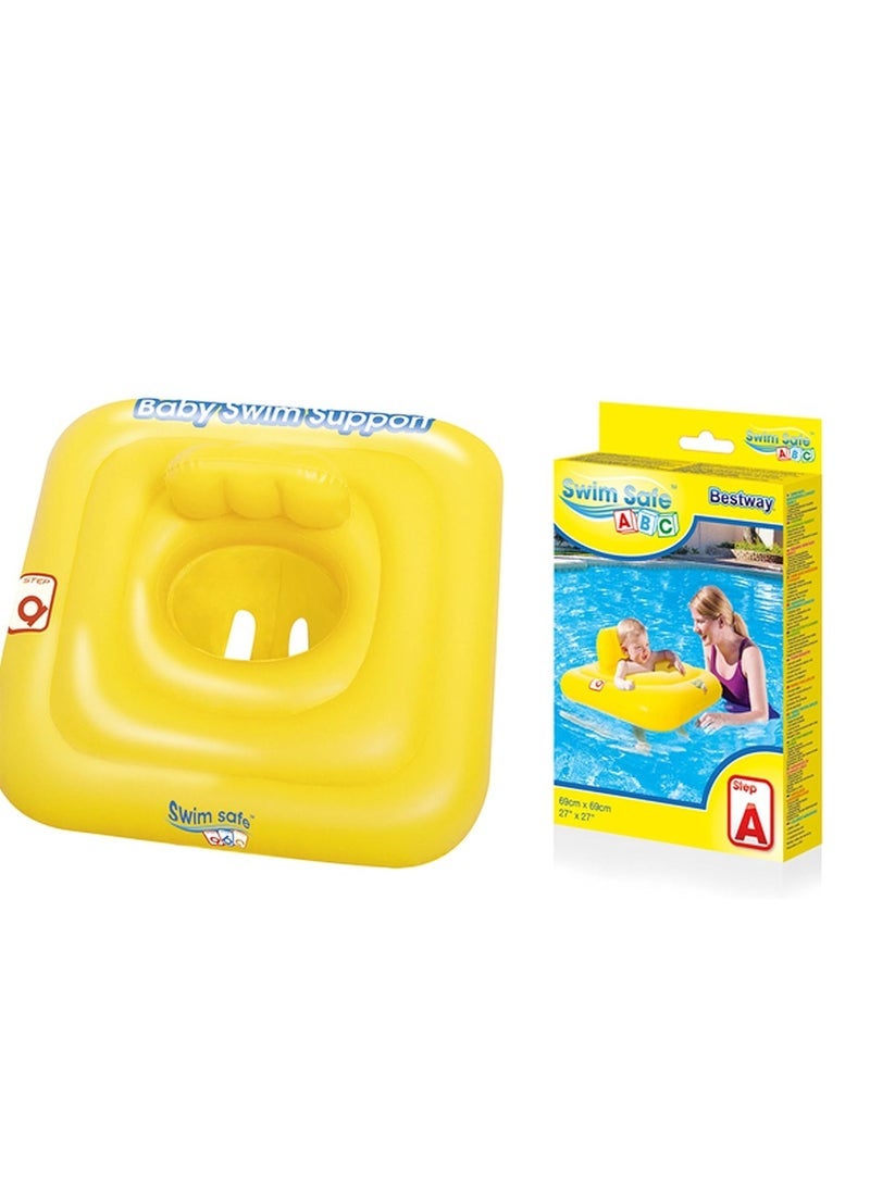بست واي Bestway Swim Safe طوق سباحة للأطفال الرضع، 76×76 سم، أصفر - Image 1