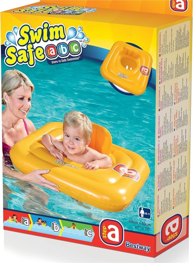 بست واي Bestway Swim Safe طوق سباحة للأطفال الرضع، 76×76 سم، أصفر - Image 2