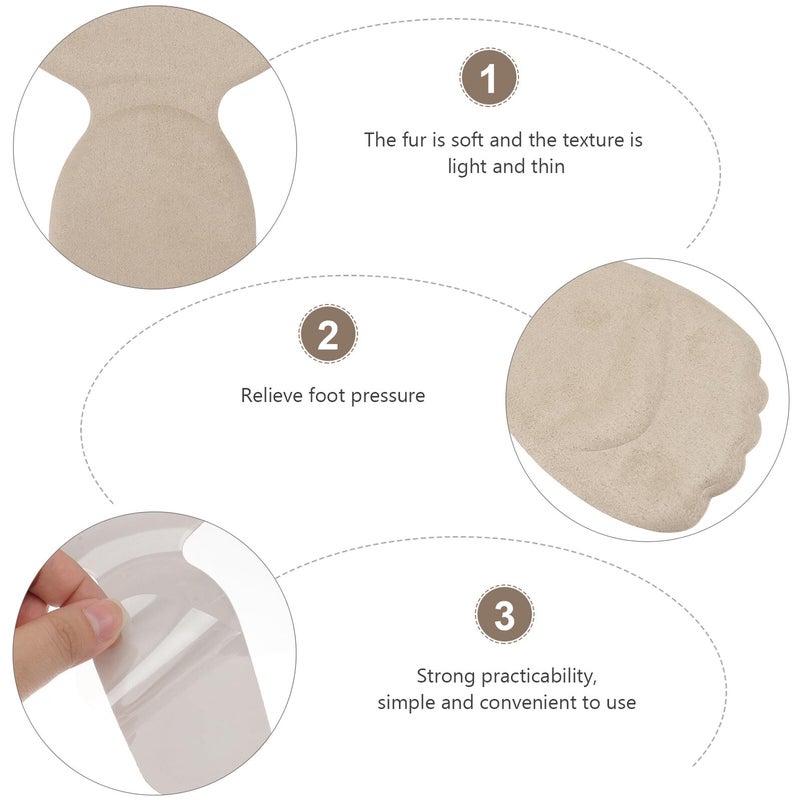 Non Slip Adhesive Front Foot Pads and Heel Grips 5pcs Set Soft Fabric Cushion Inserts for Loose Shoes Blister Prevention - Image 4