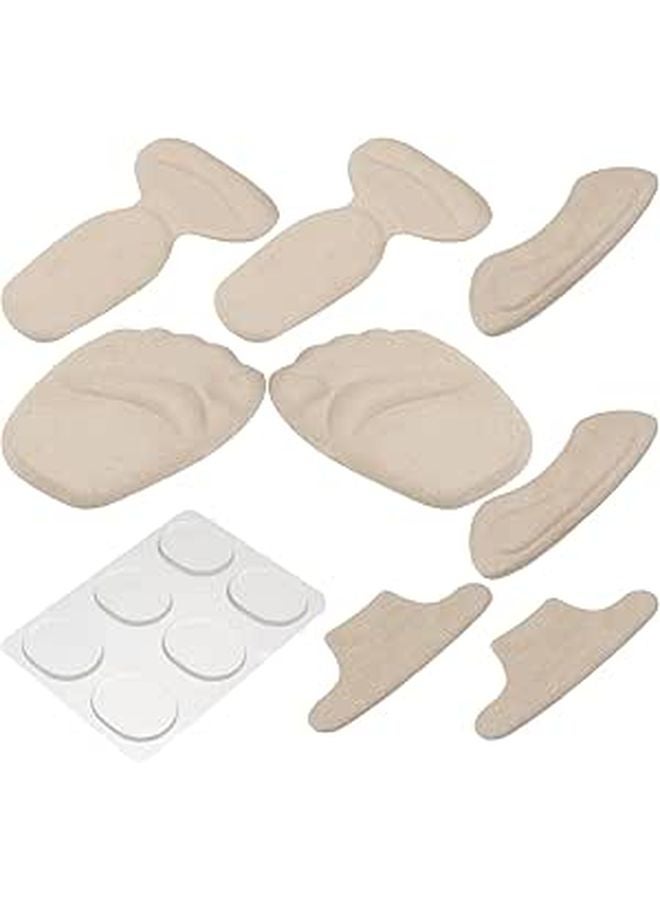 Non Slip Adhesive Front Foot Pads and Heel Grips 5pcs Set Soft Fabric Cushion Inserts for Loose Shoes Blister Prevention - Image 1