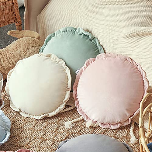 Peach Cuddle Round Couch Throw Cushion Pillow for Living Room Décor (Pack of 1, 43x43 cm, Dusty Rose) Couch Cushions, Bedroom décor, kidsroom décor, Patio Cushion, Floor Cushion - Image 2