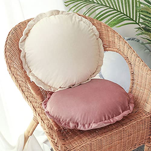 Peach Cuddle Round Couch Throw Cushion Pillow for Living Room Décor (Pack of 1, 43x43 cm, Dusty Rose) Couch Cushions, Bedroom décor, kidsroom décor, Patio Cushion, Floor Cushion - Image 5