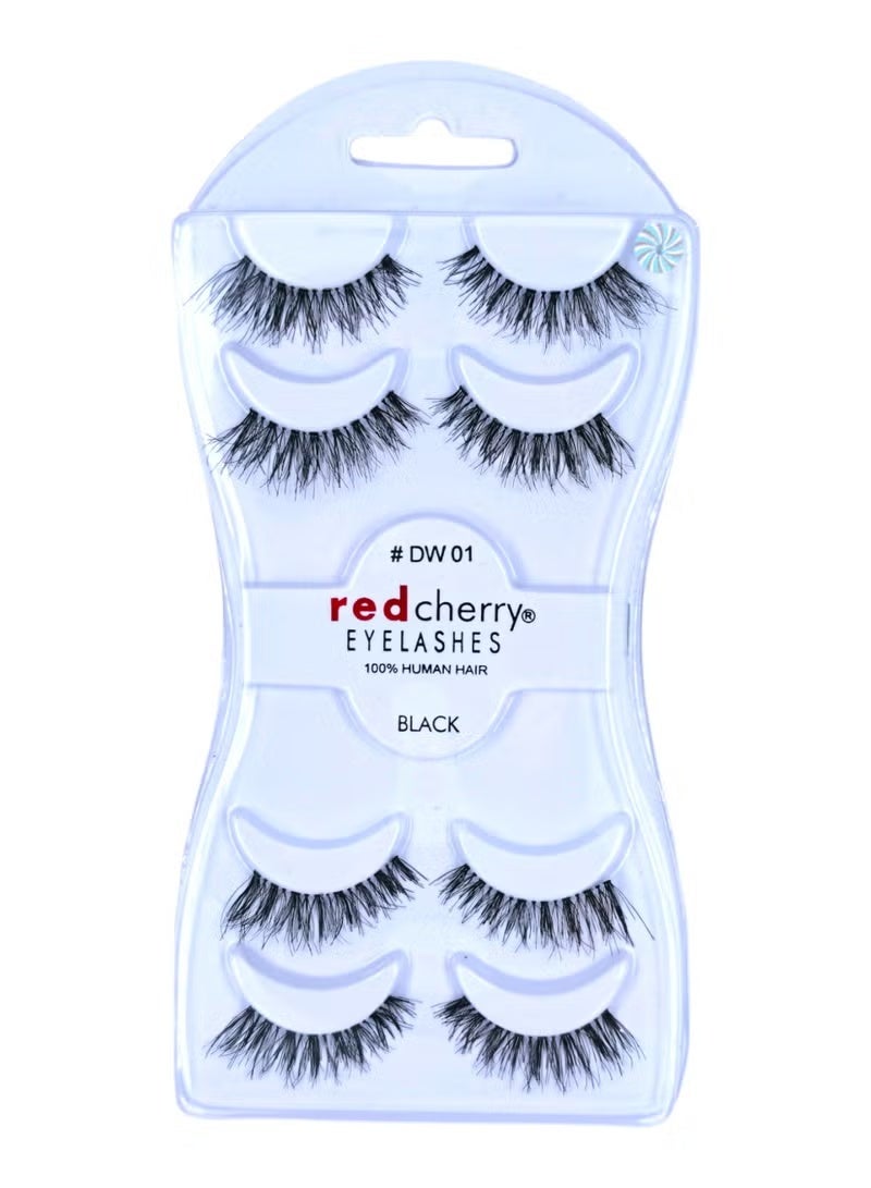 ريد تشيري رموش ريد شيري 2 في 1 من الشعر البشري الأسود #dw01