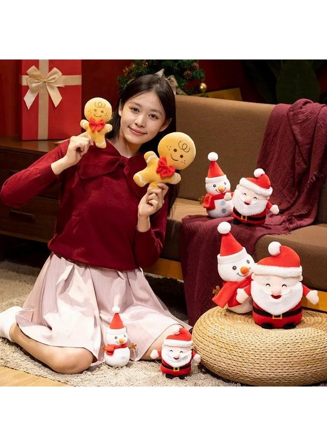 Tickles Snowman Smilling Look Soft Stuffed Plush Toy for Kids Boys & Girls Christmas Day (Size: 18 cm Color: White & Red) - Image 3