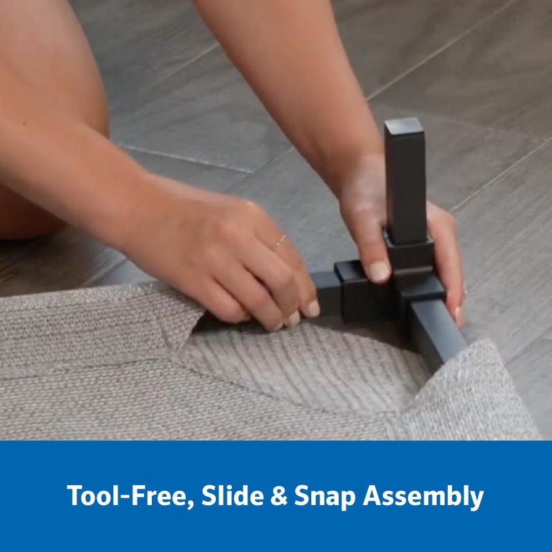 Coolaroo Pro Elevated Dog Bed with HeatShield Fabric â€“ Advanced Cooling Raised Cot for Small & Medium Breeds, Easy-Clean, Low-to-Ground Access, Bonus Bolster Pillow â€“ Glacier Grey - Image 5