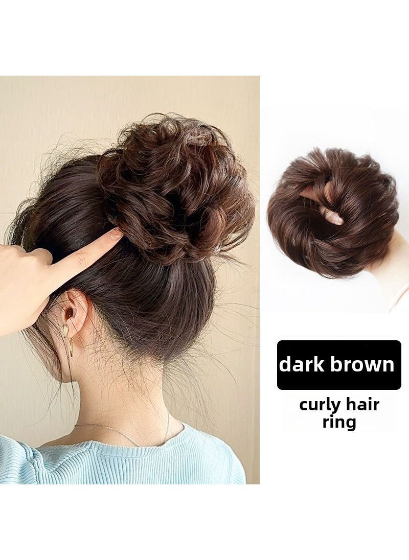 Spot hair curler ball head wig simulation hair ring curly hair flower bag hair bag fluffy updo hair artifact headdress hair ring [curly] dark brown - pzsku/ZEAAE54CE8D2676523D60Z/45/_/1734278046/7db607df-4aeb-4298-b552-41c3482cc7a7