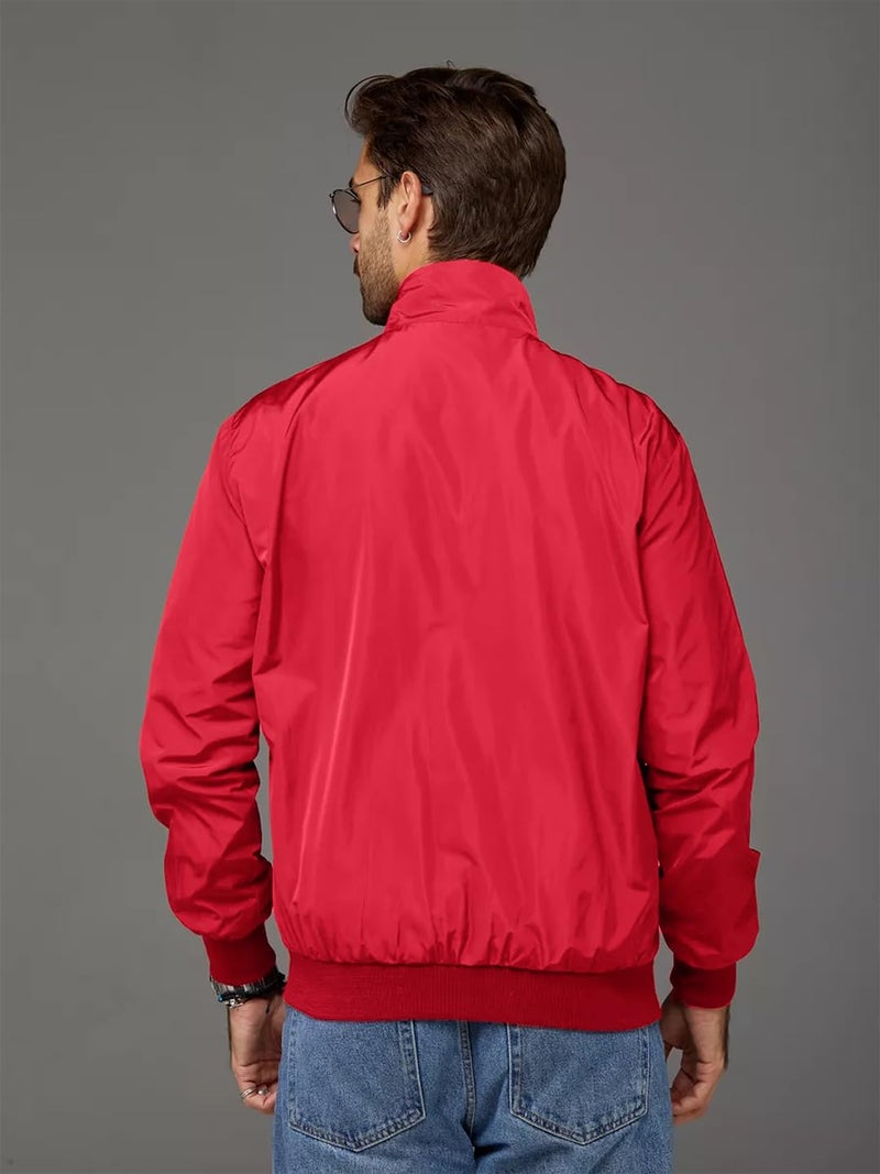 LEOTUDE Full Sleeve Windcheater Polyester Standard Length Jacket For Mens (JKT-15JACKET_P_Red_XL) - Image 4