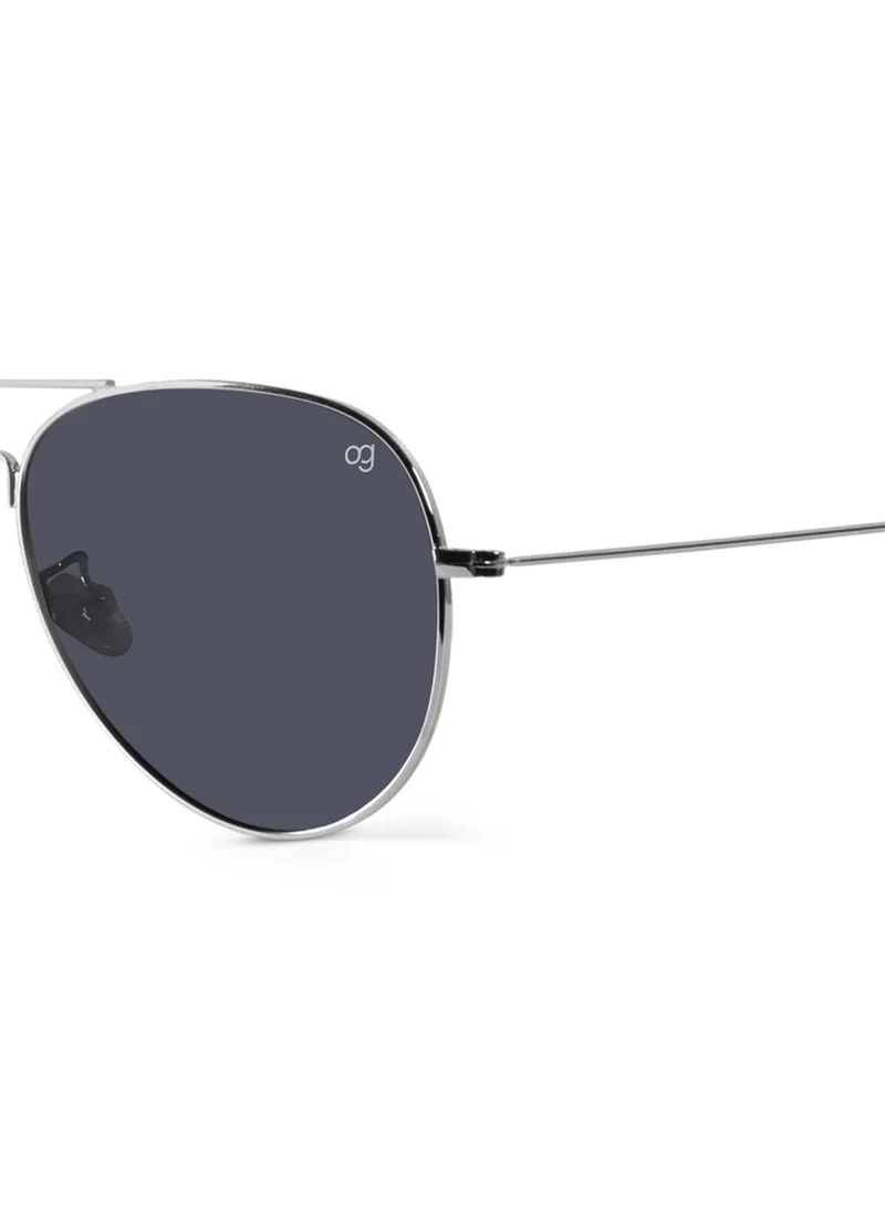 Woggles Stylish Silver Aviator Polarized Sunglasses |Men & Women|100% UV Protection