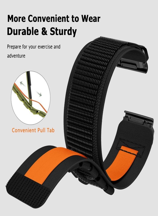 Abanen Tactical Nylon Hook Loop Sport Watch Bands for Garmin Fenix 8 51mm/ epix Pro 51mm / Fenix 7X /Insintct 2X, Military Ultra Light Wrist Strap for Fenix 6X / Fenix 5X / Enduro (Black) - Image 5