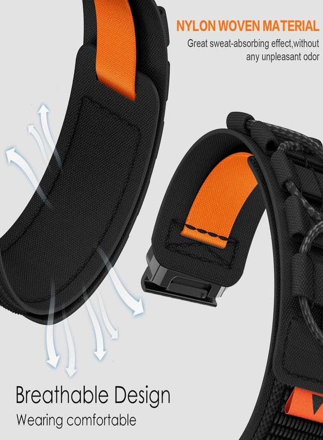 Abanen Tactical Nylon Hook Loop Sport Watch Bands for Garmin Fenix 8 51mm/ epix Pro 51mm / Fenix 7X /Insintct 2X, Military Ultra Light Wrist Strap for Fenix 6X / Fenix 5X / Enduro (Black) - Image 4