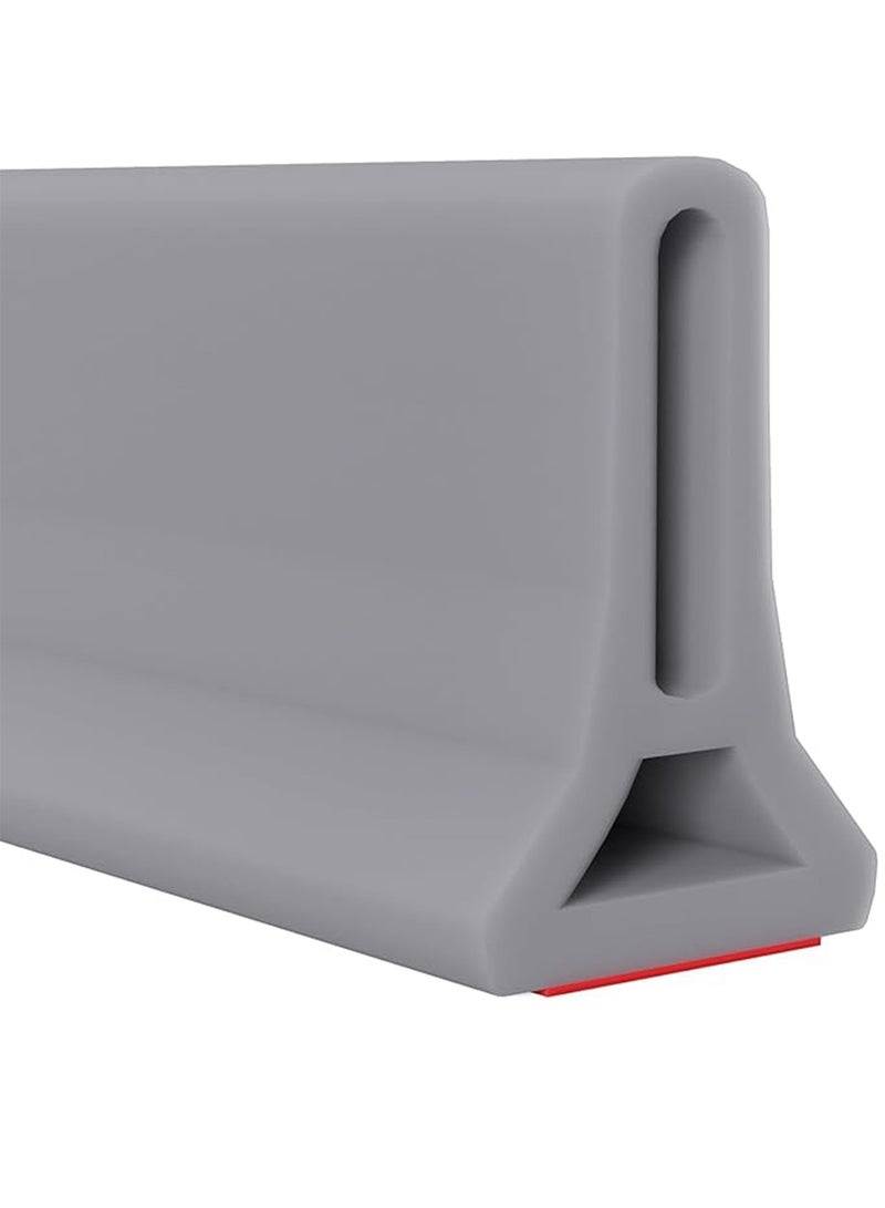 The Shower Barrier – 360° Bendable Silicone Water Dam Strip with Self-Adhesive Backing, Soft & Foot-Friendly Threshold Water Stopper for Wet and Dry Separation, Easy to Cut & Clean, Leak-Proof Seal for Bathroom, Kitchen, Laundry(Grey)  - Image 1