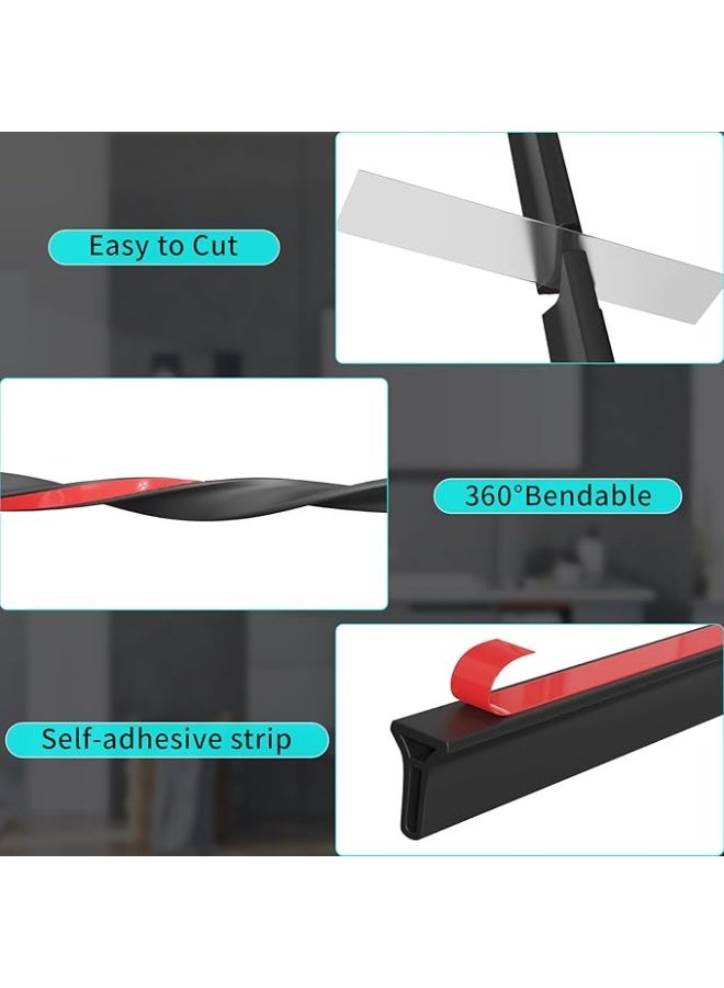 The Shower Barrier – 360° Bendable Silicone Water Dam Strip with Self-Adhesive Backing, Soft & Foot-Friendly Threshold Water Stopper for Wet and Dry Separation, Easy to Cut & Clean, Leak-Proof Seal for Bathroom, Kitchen, Laundry(Grey)  - Image 5