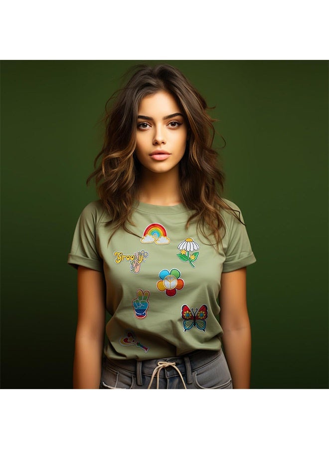 Peachjoy Colorful Vintage Style Iron on Patches, Embroidered Iron/Sew Patches, Cute Applique Patches for Clothing, Jackets, Hats, Backpacks, Jeans - Image 5