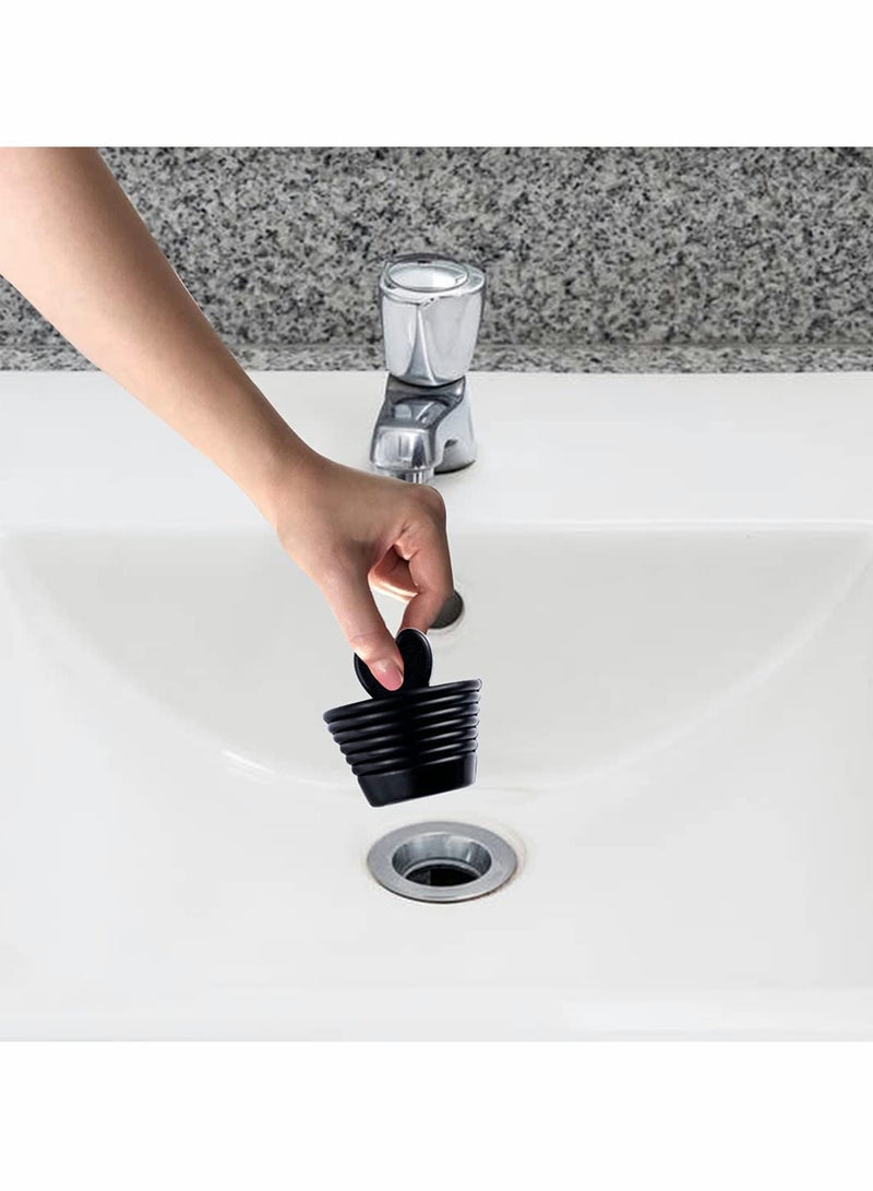 KASTWAVE سدادة حمام عالمية، كاست ويف 2 حزمة سدادات تصريف عالمية لسدادة الحمام ومغاسل الحمام، سدادة سيليكون لمغاسل المطبخ تسد تصريف مغسلة المطبخ (أسود) - Image 5
