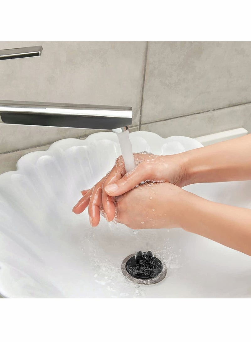 KASTWAVE سدادة حمام عالمية، كاست ويف 2 حزمة سدادات تصريف عالمية لسدادة الحمام ومغاسل الحمام، سدادة سيليكون لمغاسل المطبخ تسد تصريف مغسلة المطبخ (أسود) - Image 4