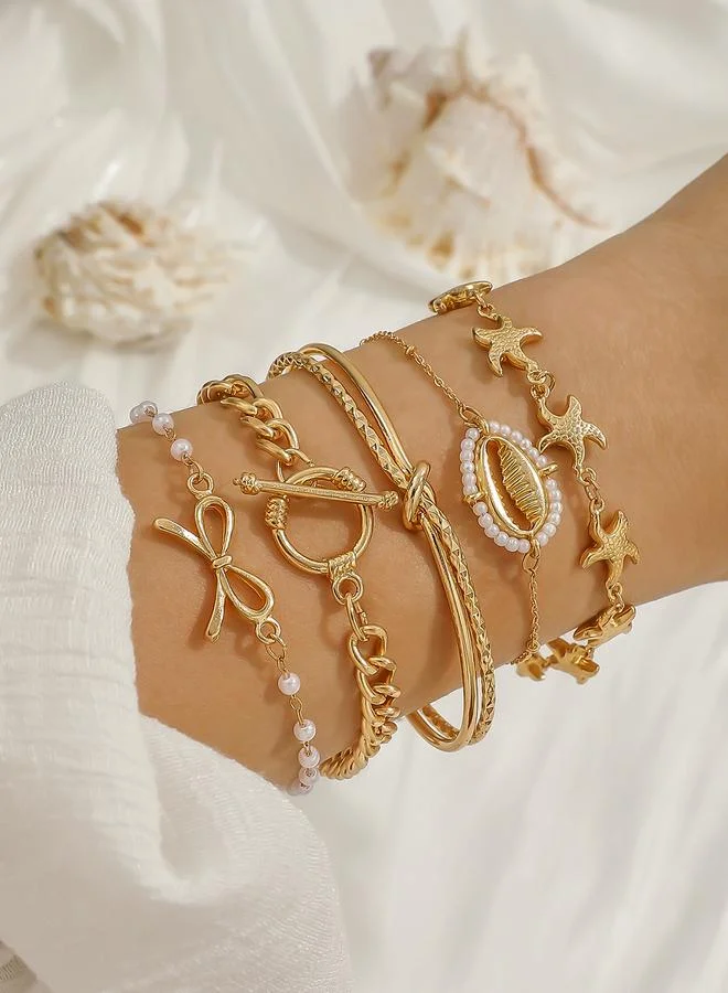 Take Two Take Two Set of 5 - Bow Decor Assorted Bracelets