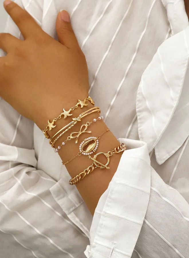 Take Two Take Two Set of 5 - Bow Decor Assorted Bracelets