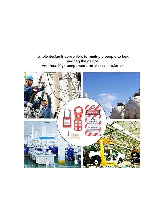 PROMASS PROMASS Lockout Tagout Kit, Premium Material, Robust Construction, High Security Lockout Tagout Kit with Safety Hasp Padlock, Tamper Proof Locking Tag Keys for Industrial Equipment  - Image 4