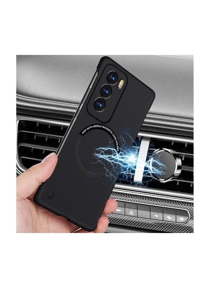 General Magnetic Frameless Case Compatible with OPPO Reno 12 Pro Matte Hard PC Wireless Charging Cover For Reno12 Pro Fundas  - Image 1