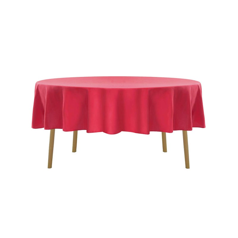 Cupuamon 70 inch Round Tablecloth Washable Polyester Table Cloth Decorative Table Cover for Wedding Party Dining Banquet(70 inch Red) - Image 2