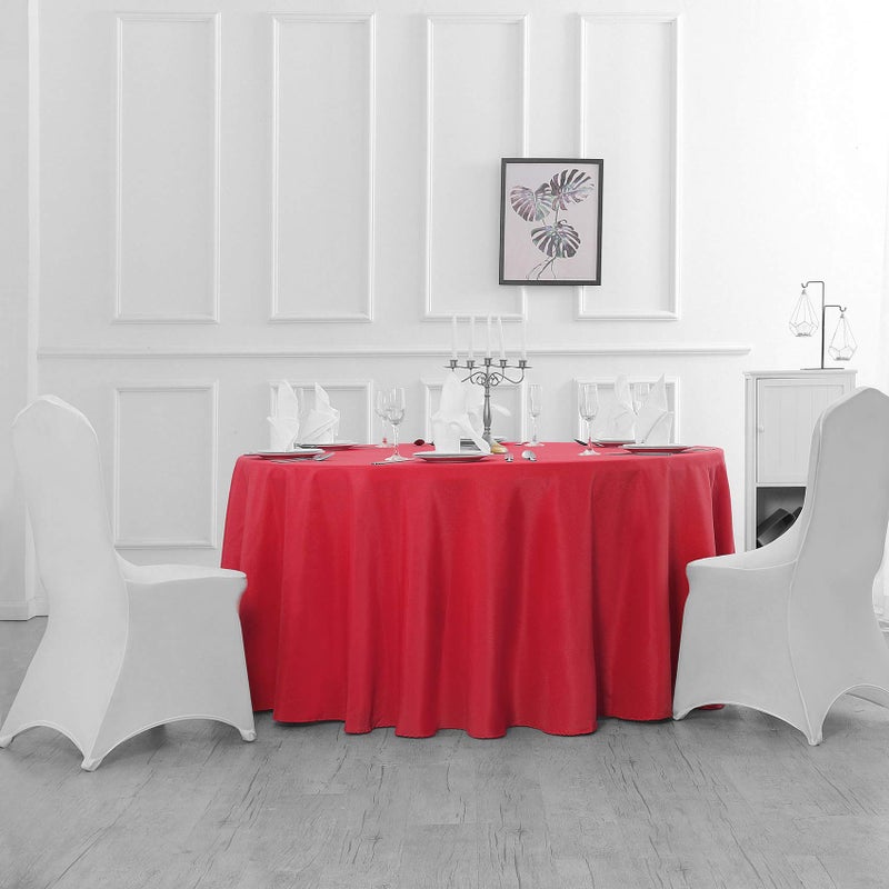 Cupuamon 70 inch Round Tablecloth Washable Polyester Table Cloth Decorative Table Cover for Wedding Party Dining Banquet(70 inch Red) - Image 4