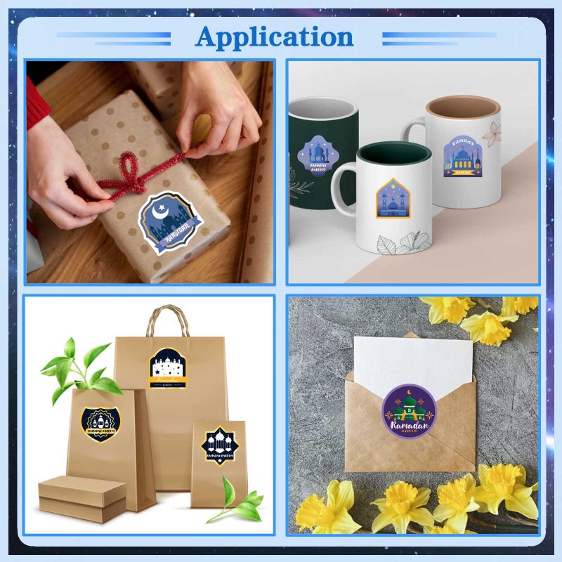 DUJAA Eid Mubarak Stickers Ramadan Kareem Stickers Labels Gifts for Islamic Muslim Ø±Ù…Ø¶Ø§Ù† Ù…Ø¨Ø§Ø±Ùƒ Holy Kaaba Quran Ramadan Decoration for Eid Al Fitr Gift Box Tag, Islamic Muslim Ramadan Party - Image 4