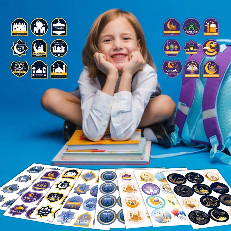 DUJAA Eid Mubarak Stickers Ramadan Kareem Stickers Labels Gifts for Islamic Muslim Ø±Ù…Ø¶Ø§Ù† Ù…Ø¨Ø§Ø±Ùƒ Holy Kaaba Quran Ramadan Decoration for Eid Al Fitr Gift Box Tag, Islamic Muslim Ramadan Party - Image 5