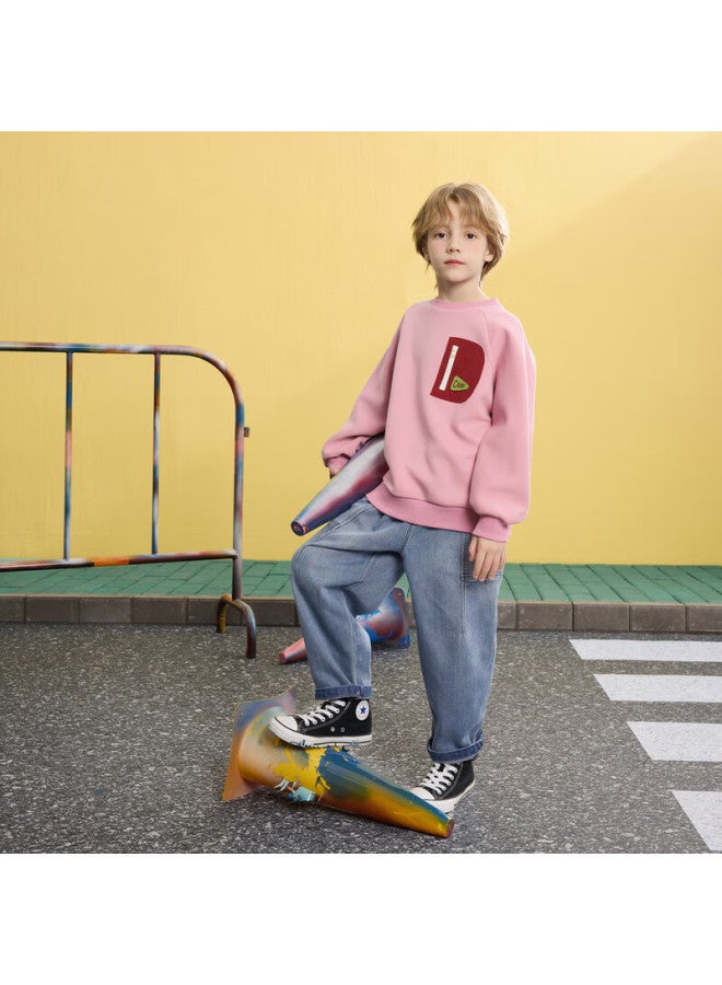 Mqd Children's Autumn New Arrival, Preppy Style For Older Kids, Simple Casual Versatile Sports Sweatshirt, Sweet Potato Pink, Size 120 - Image 2