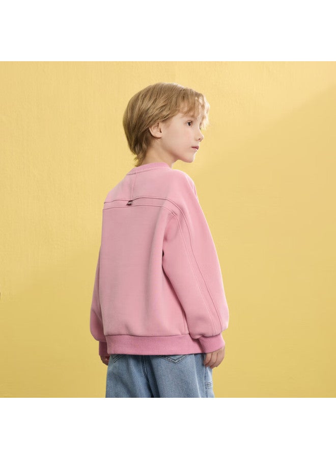 Mqd Children's Autumn New Arrival, Preppy Style For Older Kids, Simple Casual Versatile Sports Sweatshirt, Sweet Potato Pink, Size 120 - Image 3
