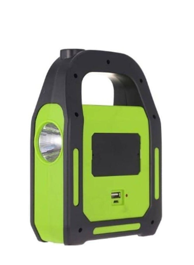Generic 3 in 1 Solar Outdoor Emergency Light and Camping Spotlight, Brightest COB LED Rechargeable + USB Charging Port for Devices (Green)  - Image 4