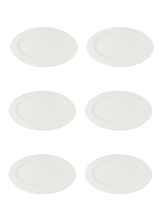 REEM 6-Piece Porcelain Oval Serving Dish Set White 12 inch - Image 2